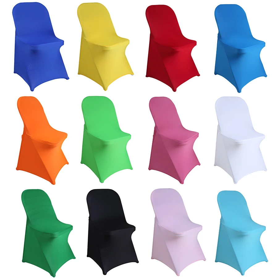 Handmade Top Quality Plain Dyed Pattern Spandex Folding Chair Cover For Hotel Party Banquet Use