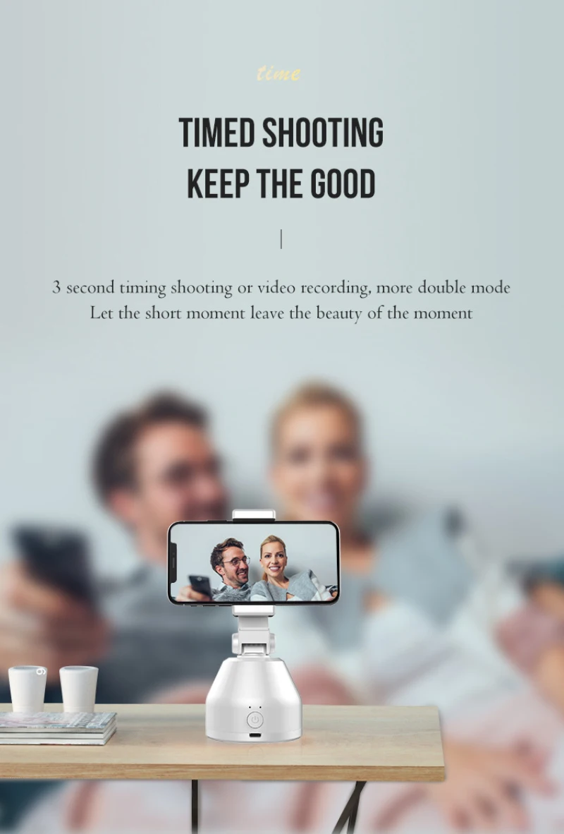 3 second record Tracking Selfie Stick Shooting Holder