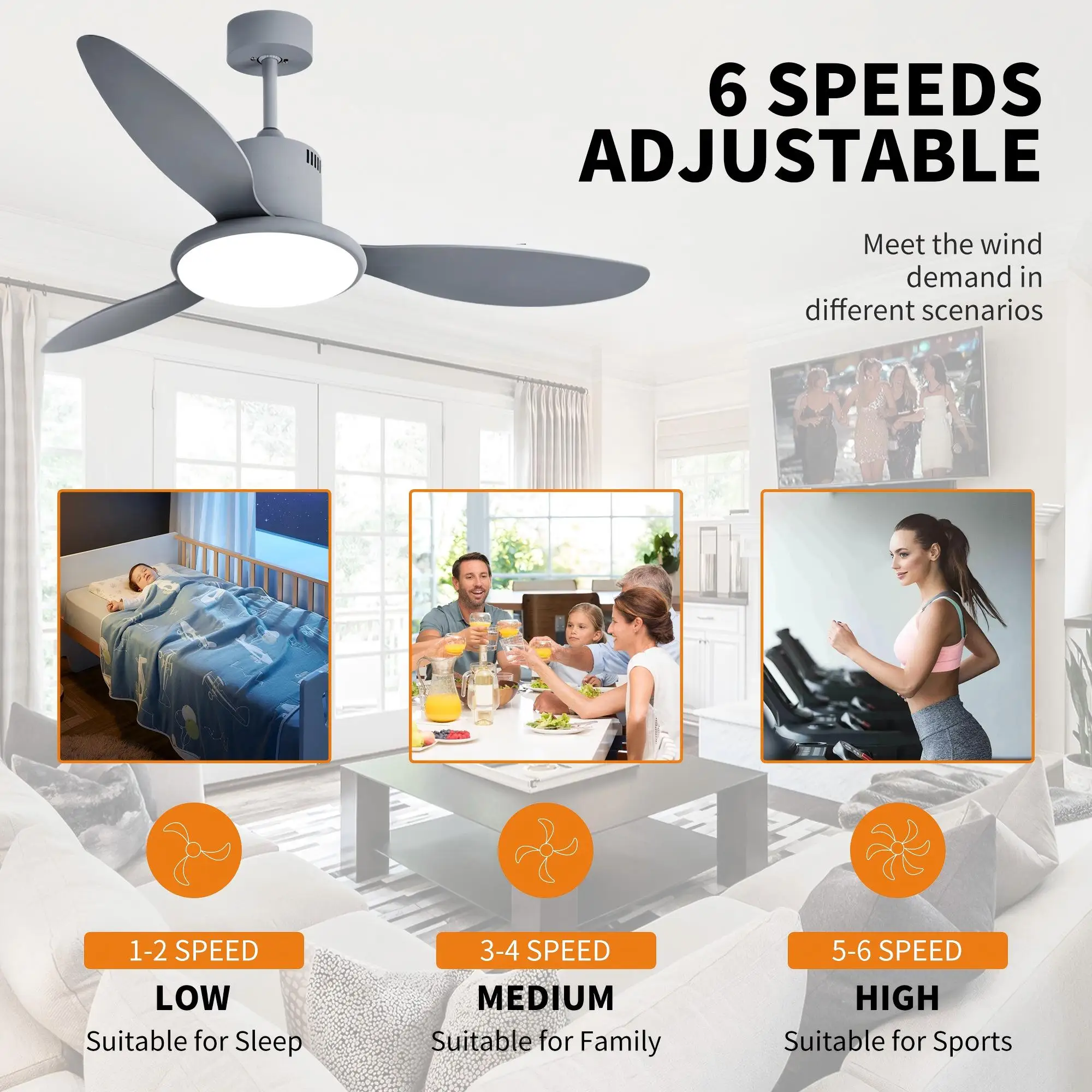 product wholesale ceiling fans with lights and remote control bldc reversible led dimmable 6 speed ceiling fans for bedroom496-1