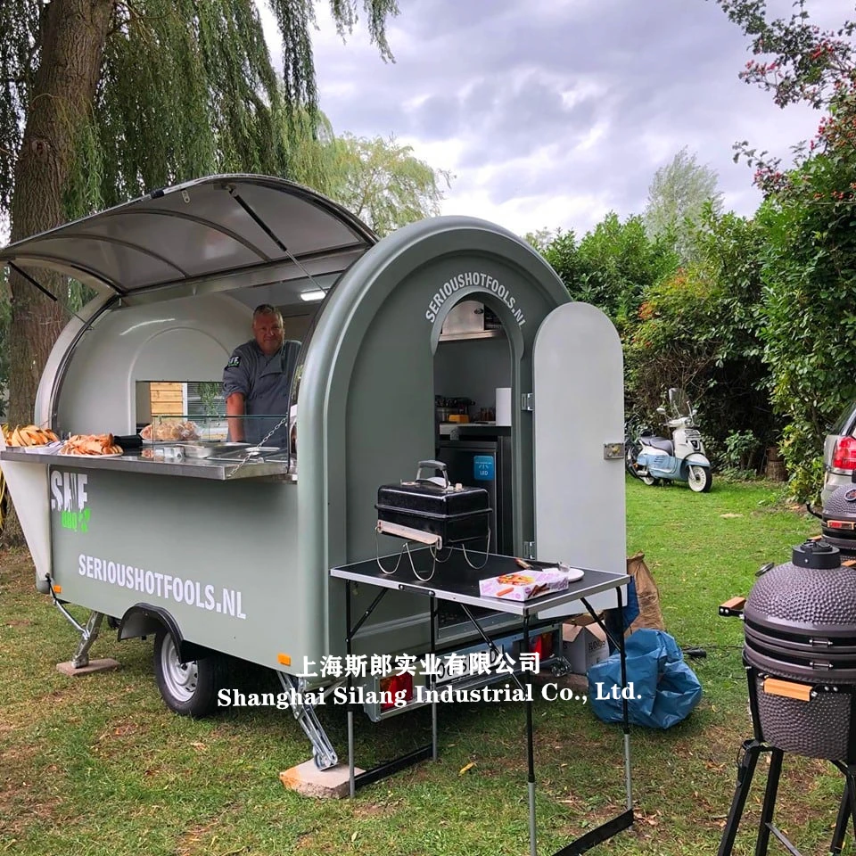 New Zealand Enclosed Fiberglass Mobile Ice Cream Food mobile Concession Trailer factory