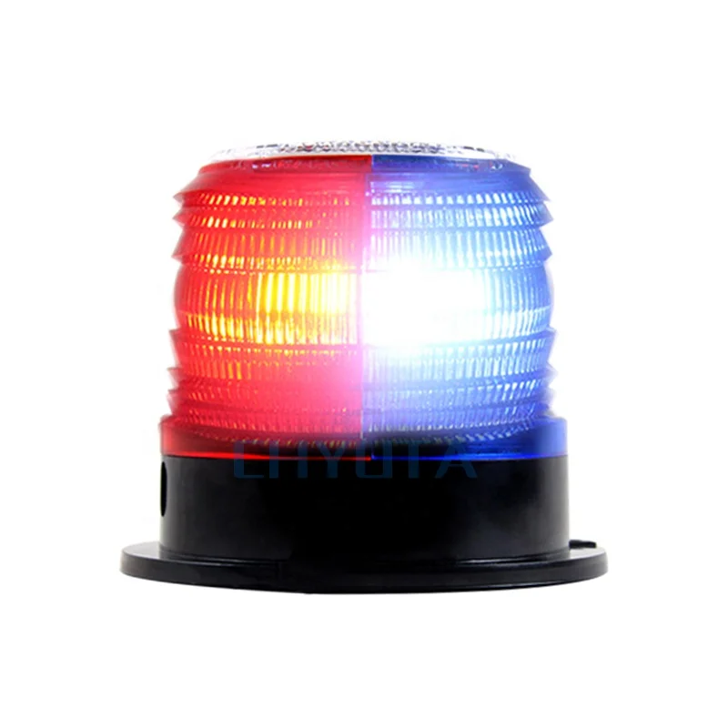 police Red and Blue strobe light for car Traffic beacon light Road Safety Flash LED Solar Warning Light with Magnet