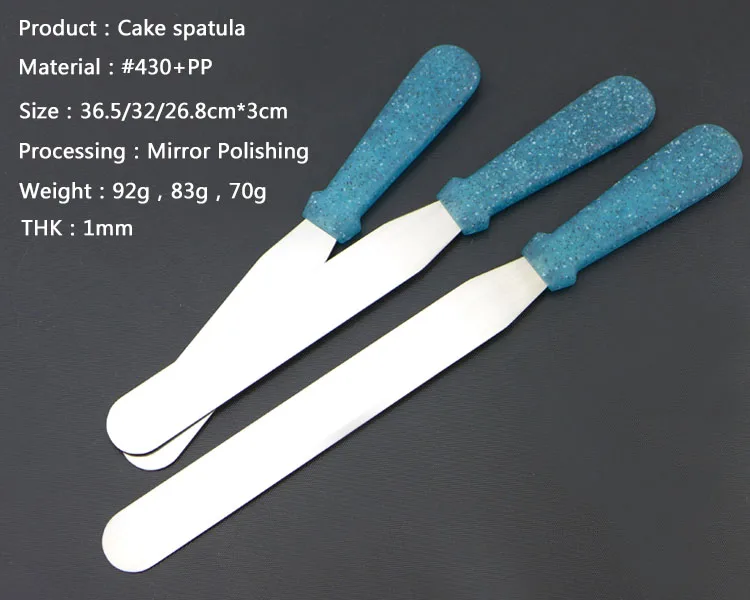 Sky Blue Color Cake Tool 3 Pcs Cake Spatula Set