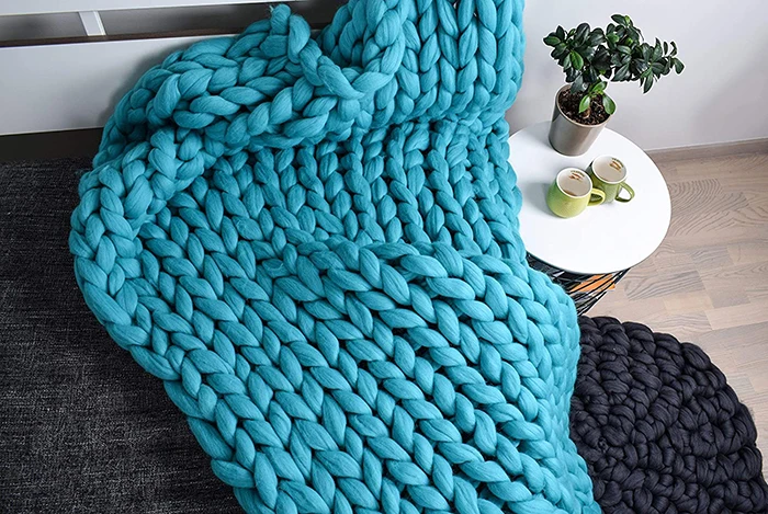 Super Chunky Merino Wool Braided Knit Blanket Throw - Buy Chunky Throw