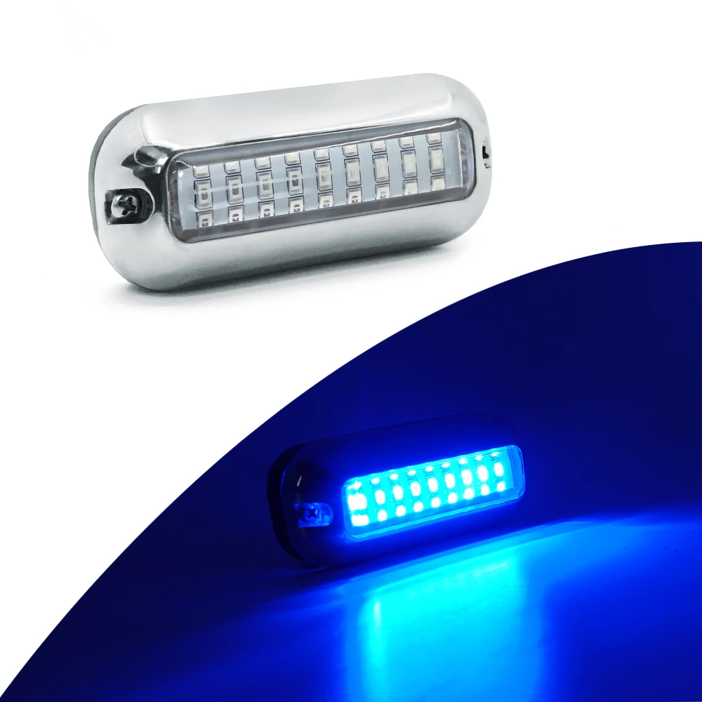 Underwater Led Boat Lights Underwater Waterproof Blue Light 27 42 Led