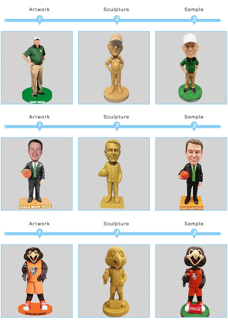 Car Dashboard Resin Bobble Head Sport Figurine Custom Logo Sports