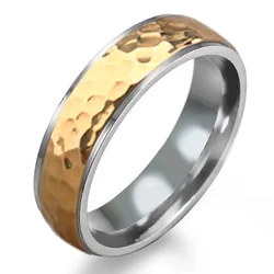 New style titanium steel ring fashion ladies two-step slim stainless steel gold-plated wedding ring wholesale