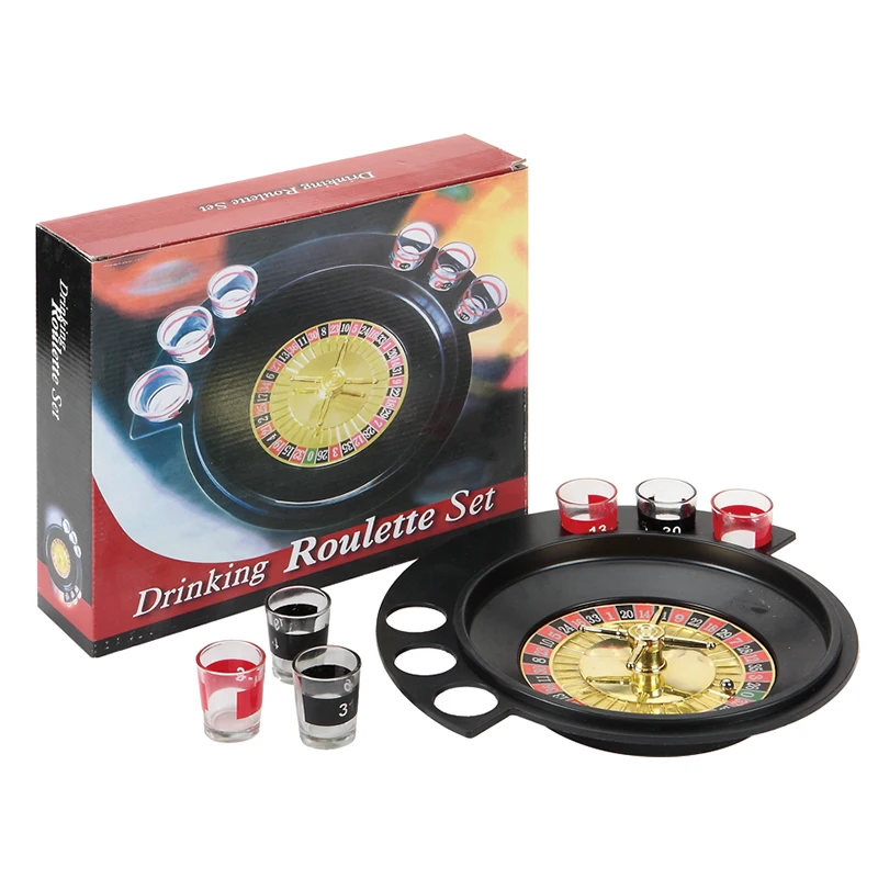 16 Shot Glass Drinking Machine Wheel Party Tabletop Dart Game With