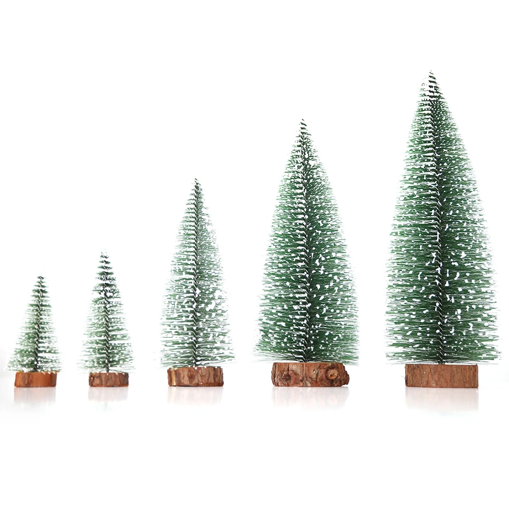 Miniature Falling Snow Small Artifical Diy Felt Led Lights Flocked Christmas Tree
