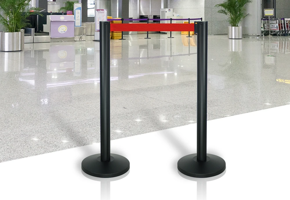 Airport Queue Line Chrome Black Aluminium Crowd Control Que Post ...