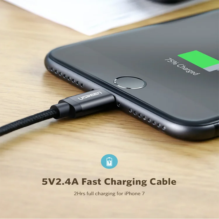 2.4A For iPhone Cable Charger Nylon Braided to USB Charging Cable For iPad iPhone X 7 8 6S 6 plus - ANKUX.COM