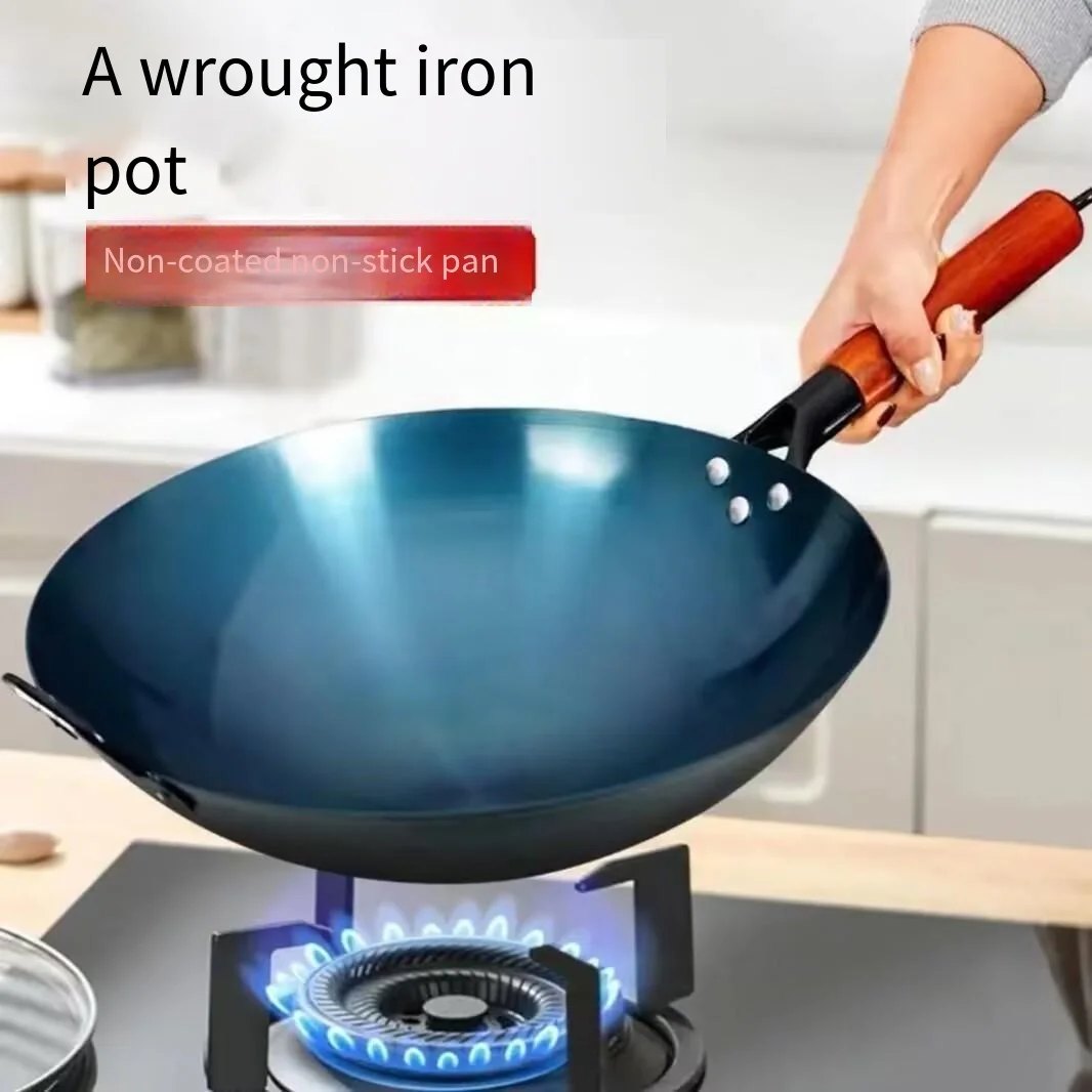 Black Excellent Material Wok Pan Chinese Wok Of Multipurpose Multi