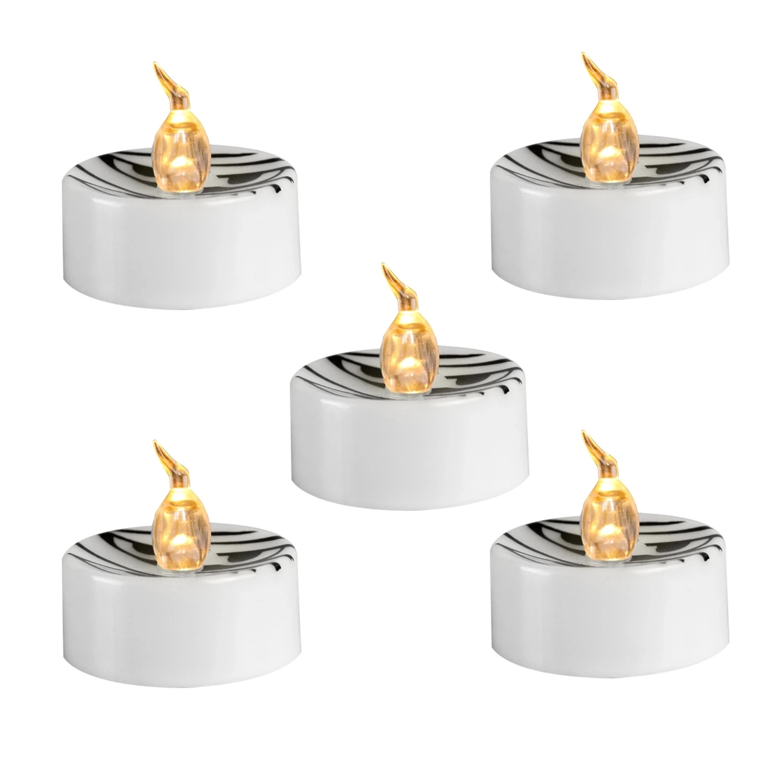 Halloween Decoration Black and White Stripes Battery Operated Flameless LED Tea Light Candle