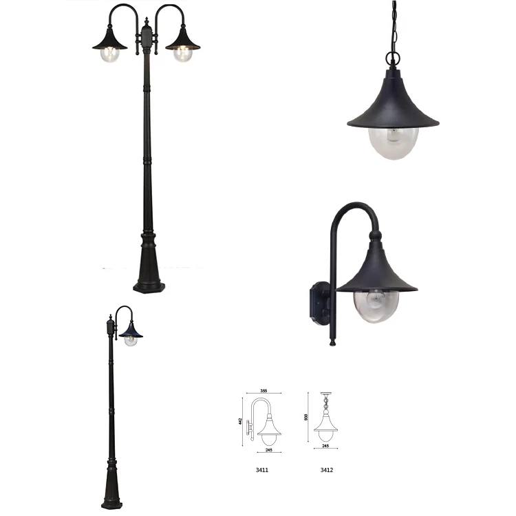 Factory Price Europe vintage garden lights post top light