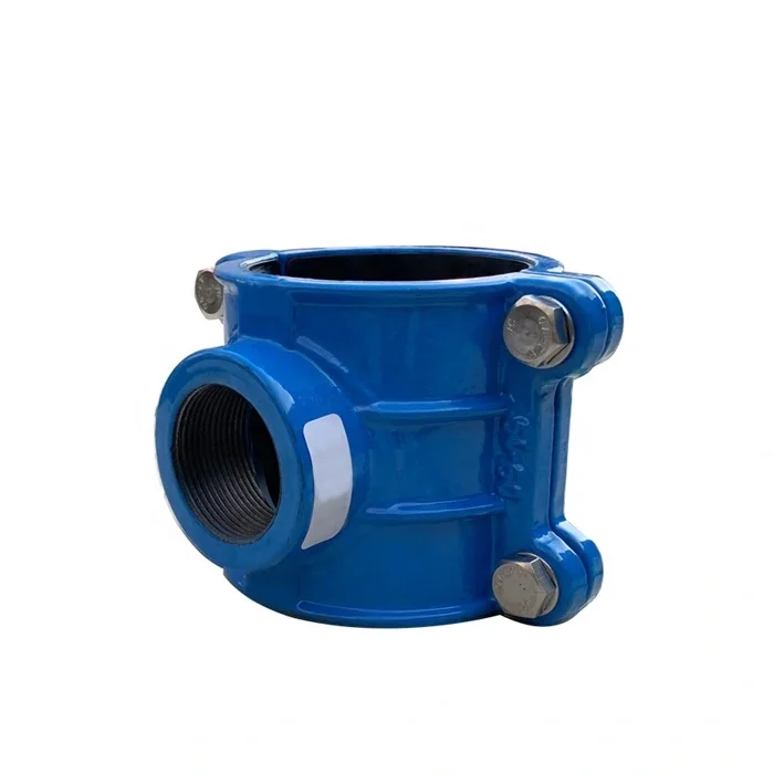 DN50-DN300 Cast Iron Clamp Saddle for PE-PVC Pipe