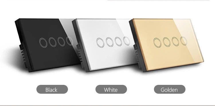 EU US Standard Tuya Switch Wall Touch Switch Luxury White black Gold Crystal Glass Wifi 1 Gang 1 Way Home Switch