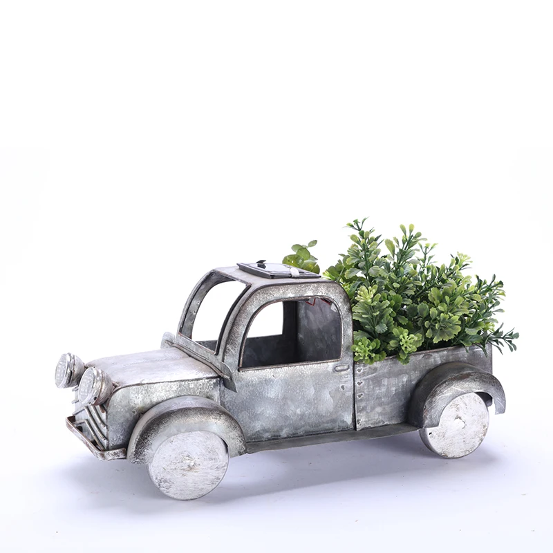 Small Decorative Handmade Truck Design Flower Pots Flower Planter Metal