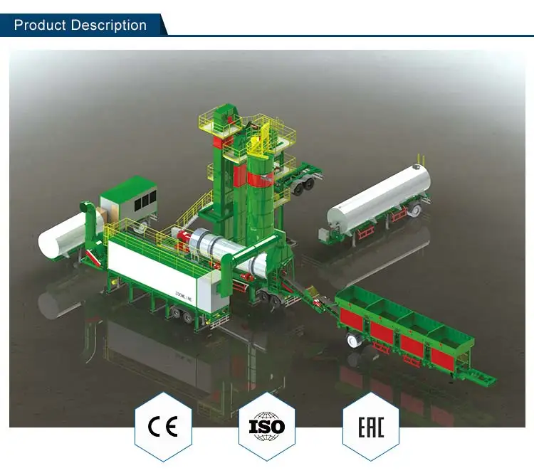 Portable asphalt plant 120t/h batch mix mobile asphalt plant for sale