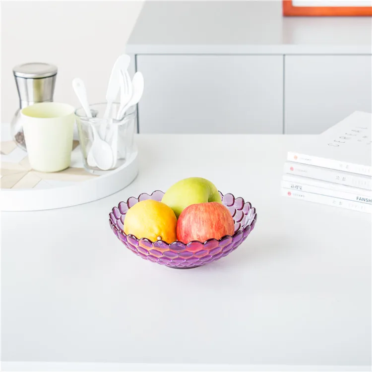 High quality eco-friendly home hotel used multi-colored round deep fruit plastic plate for gift .jpg