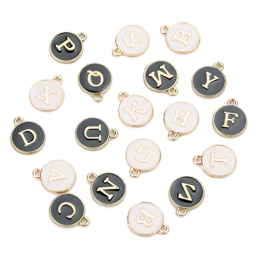Wholesale Price Letter Charms Doublesided Enamel Initials Alphabet