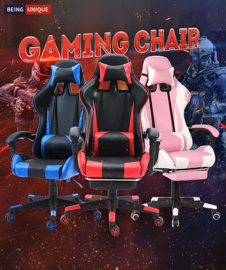 Custom Logo Computer Silla Rosa Gamer Chair Rgb Payler Leather Gaming