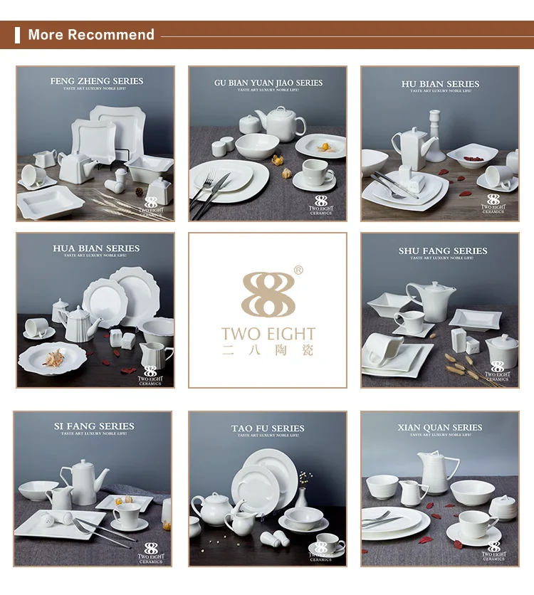 Stylish Tableware Manufacturer Ceramic Round Plate Dinner Plate Hotel, White Dinnerware Porcelain Hotel Plate^