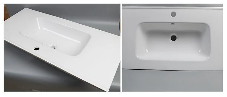 Modern design bathroom ceramic thin edge cabinet white wash hand basin