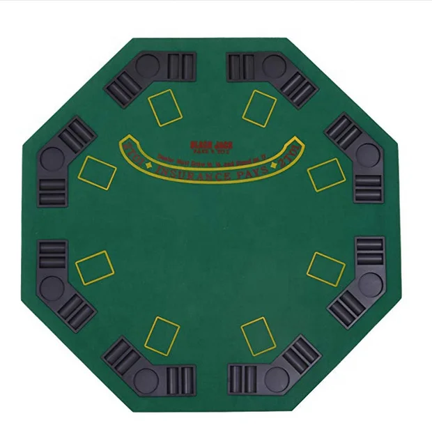 48" 8 Person Octagonal Foldable Poker Table with Cup Holders