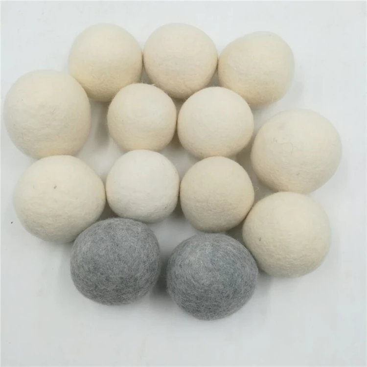 灰色羊毛毡烘干机球洗衣机球家庭 7厘米