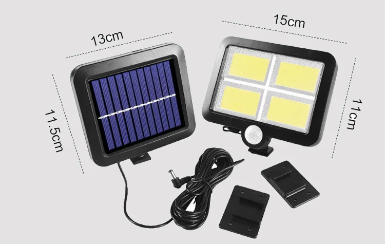 solar sensor light bk 128 6 cob