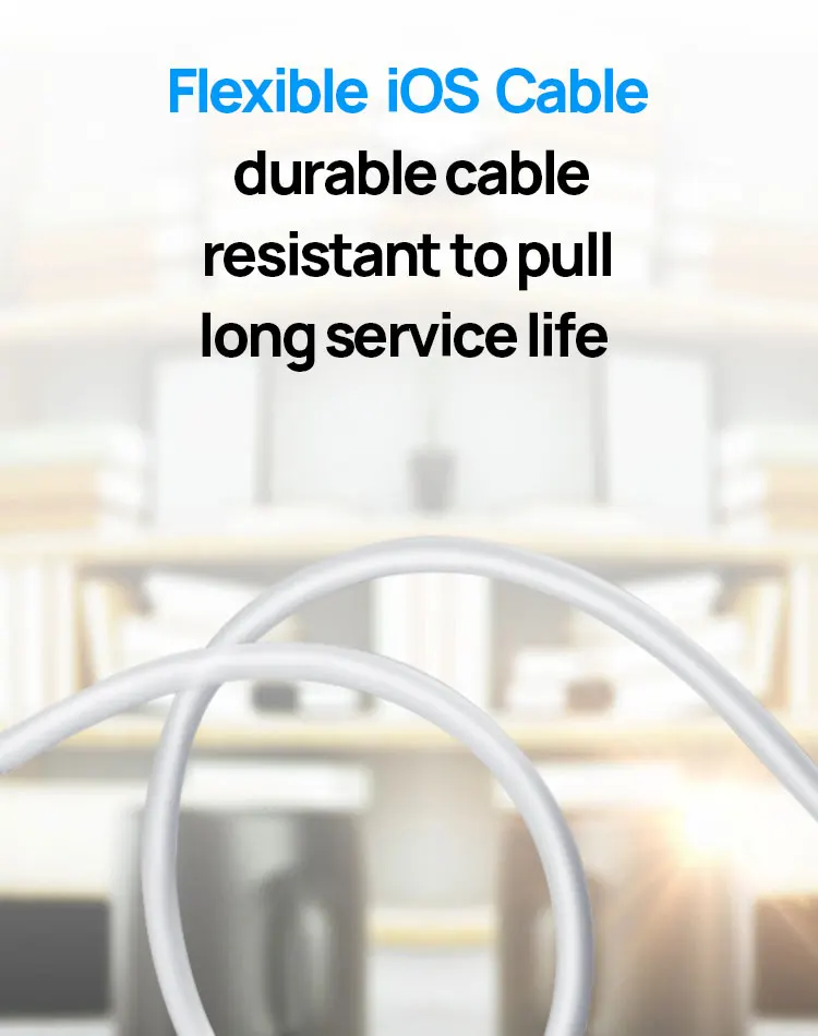 Focuses White PVC LIghting Cables 1M 2M 3M usb a to lighting USB For iphone Charging cable Data cable - ANKUX.COM