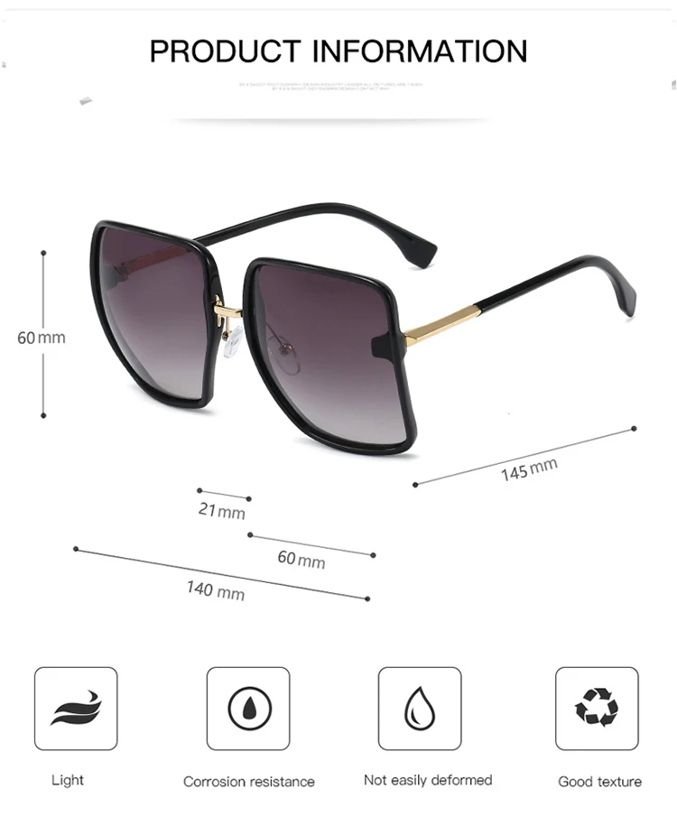 Ms 95262 Wholesale Fashion Uv400 Ladies Sun Glasses 2020 Big Frame ...