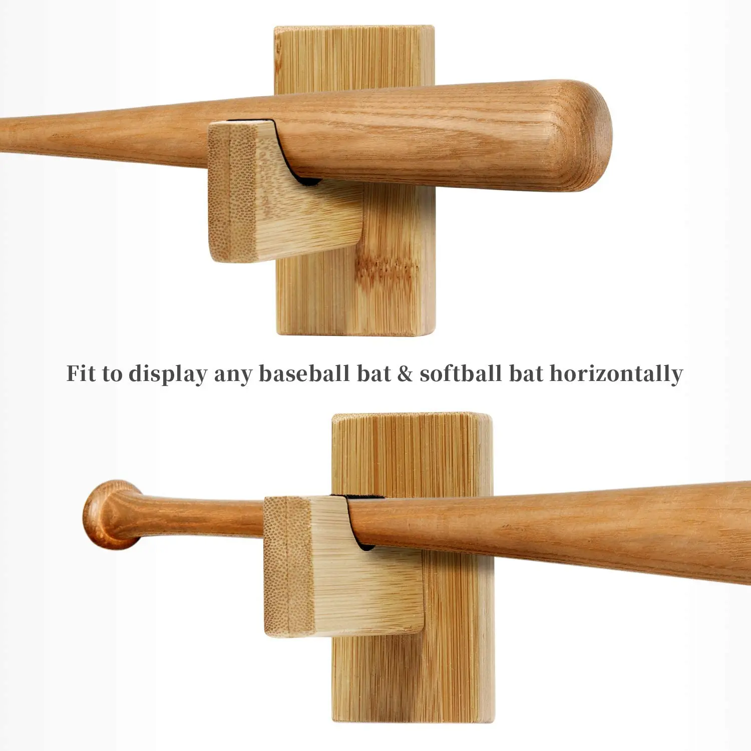 Baseball Bat Holder Baseball Bat Bracket Display Rack Kit Wall Mount Horizontal 