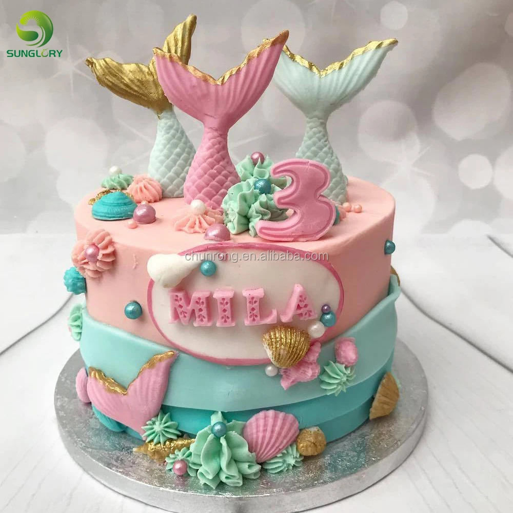 3D Mermaid Tail Silicone Fondant Mold Cake Decoration Chocolate Candy Mould Tool 