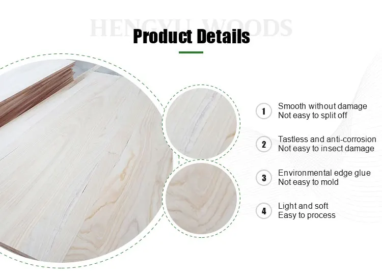 Solid Paulownia Board Finger Joint Board For Furniture Use