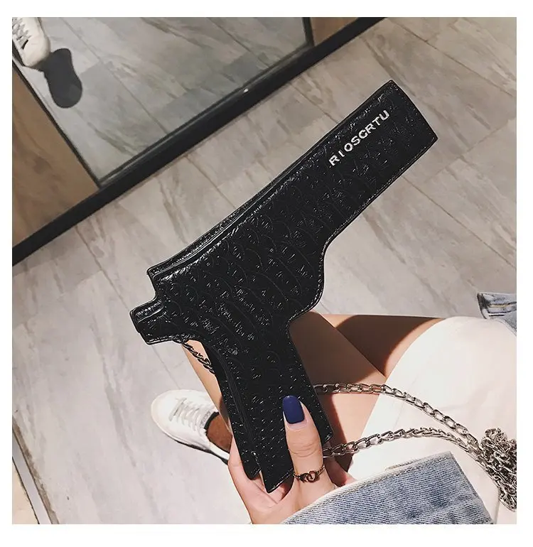 Fashion Gun Shaped Crossbody Messenger Handbags Women Hand Bags Purses