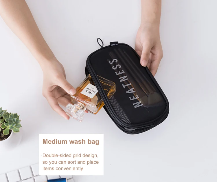 Mesh Pouch With Zipper Toilet Travel Bag,Nylon Toilet Travel Bag For Women,Cosmetic Pouch Bag