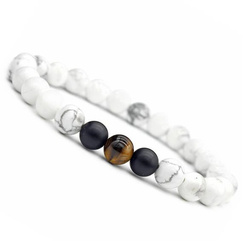 Custom OEM matte agate natural beads bracelet for man
