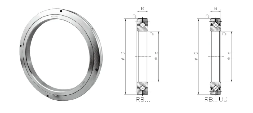 RB Series Thin Section Robot Arm Slewing Cross Roller Bearing RB17020