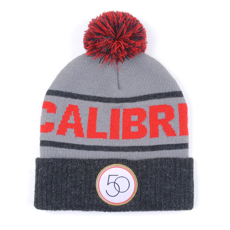 Custom 100 Acrylic Knit Beanies With Pom Wholesale Winter Hats With