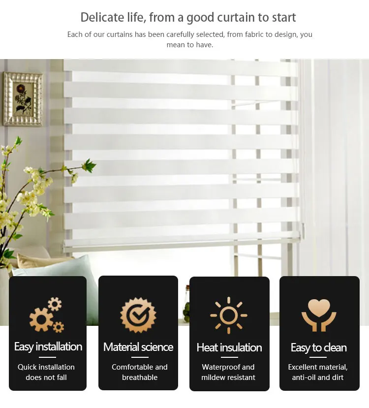 HTTMT- Zebra Roller Blinds [(W) 24 x (H) 72] Brown