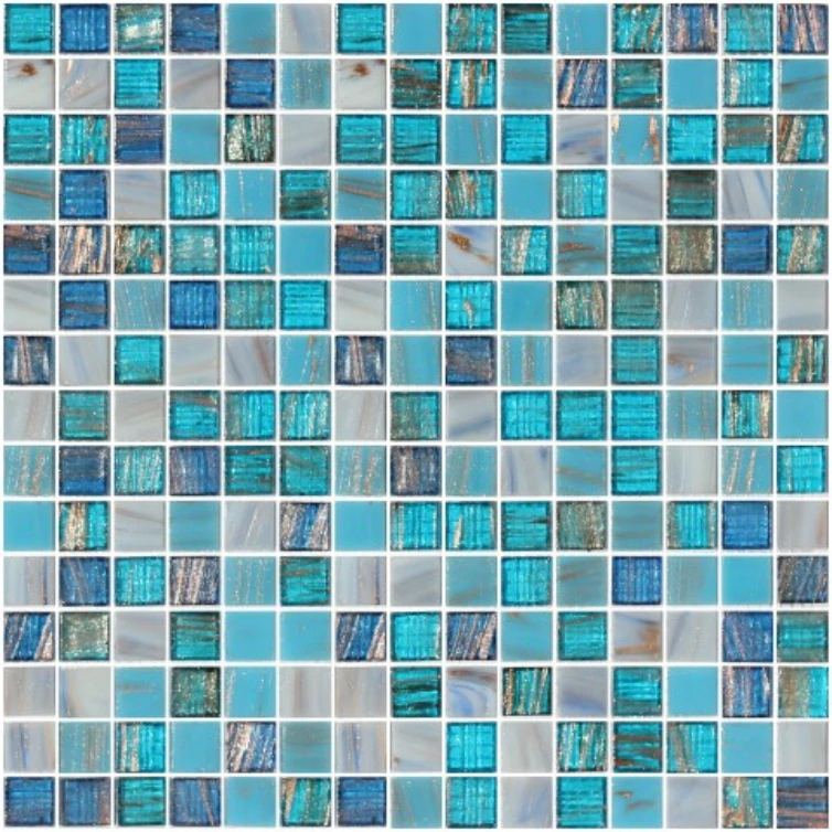 New Design Hot Melt Glass Ocean Light Mosaic Swimming Pool Tile