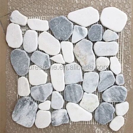 Free Samples Natural Sliced Flat Cut River Rock Pebble Stone Mesh Tile On Net Tiles Product Alibaba Free Samples Natural Sliced Flat Cut