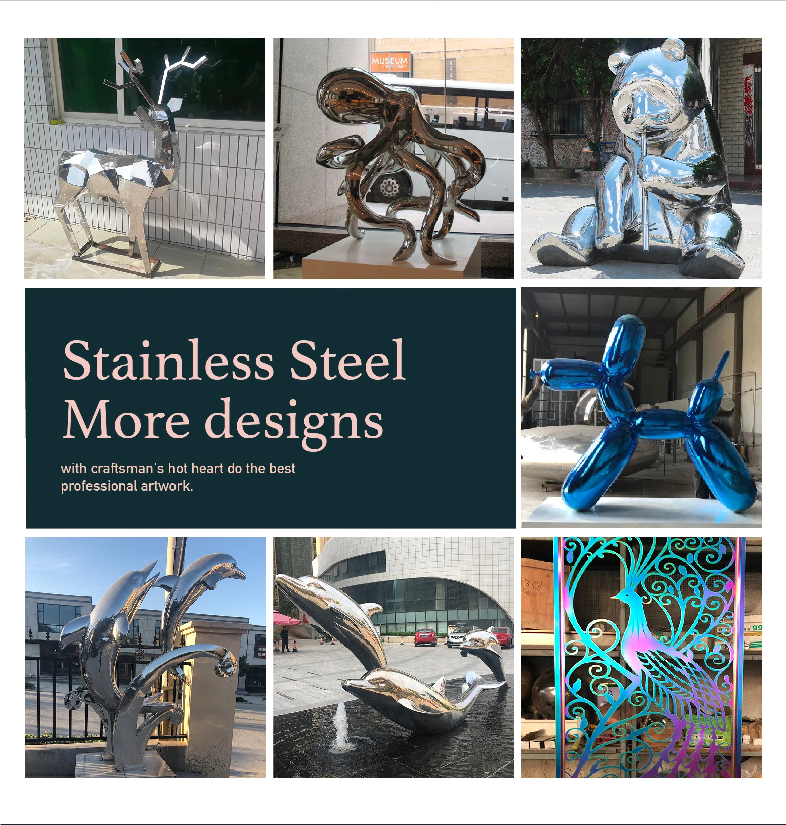 Home Decor Metal Art Love Stainless Steel Head Sculpture 3d Abstract