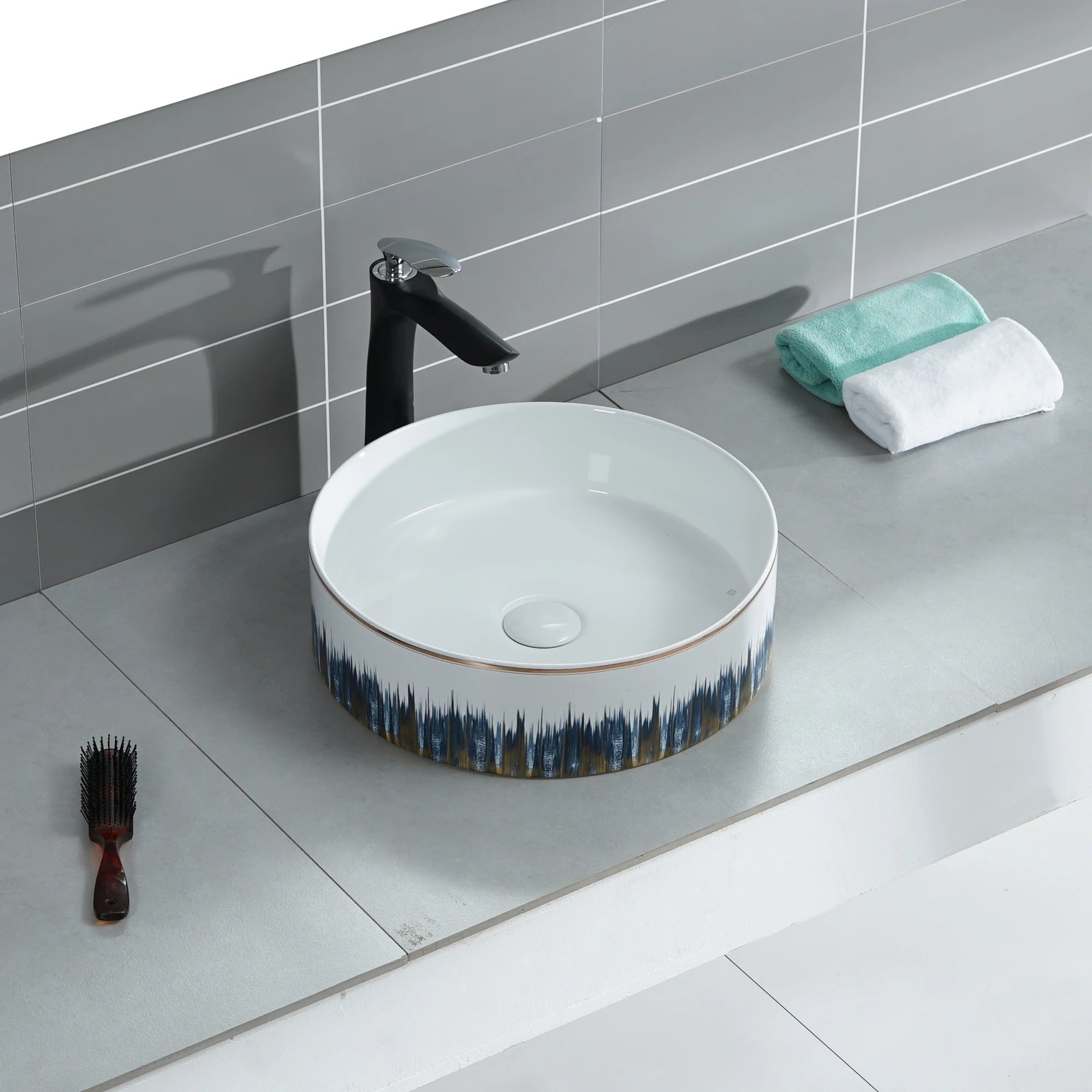 热销陶瓷洁具盥洗室水槽豪华设计以上柜台安装浴室台面盆 - buy bathr