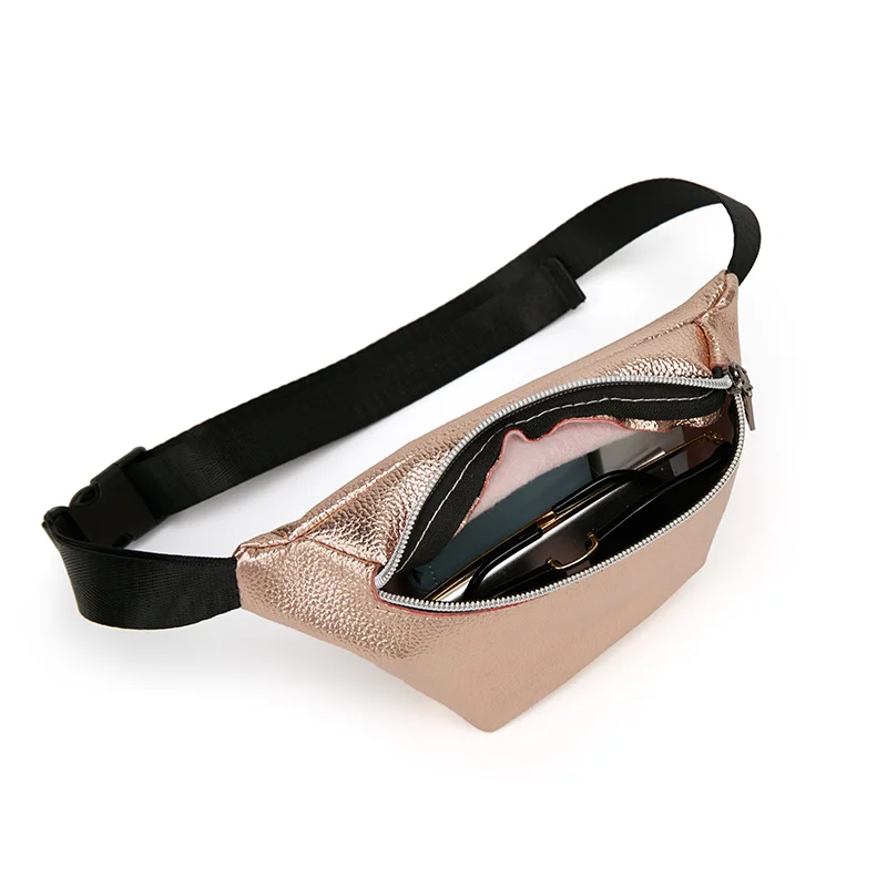 Casual Waist Bag for Women Alligator Leather Fanny Pack Phone Pouch Chest Packs Ladies Wide Strap Belt Bag Female Crossbody Flap