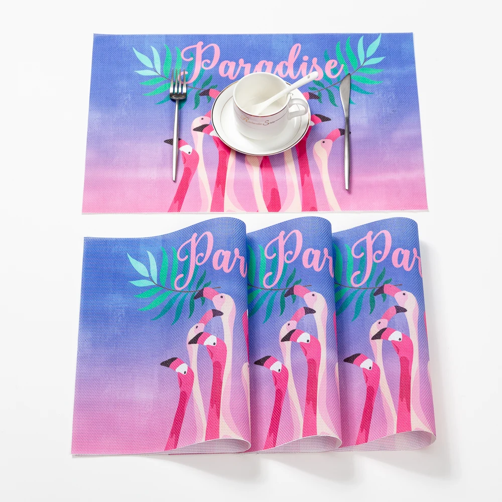 Custom Printed Digital Colorful Pvc Woven Waterproof Square Table Place