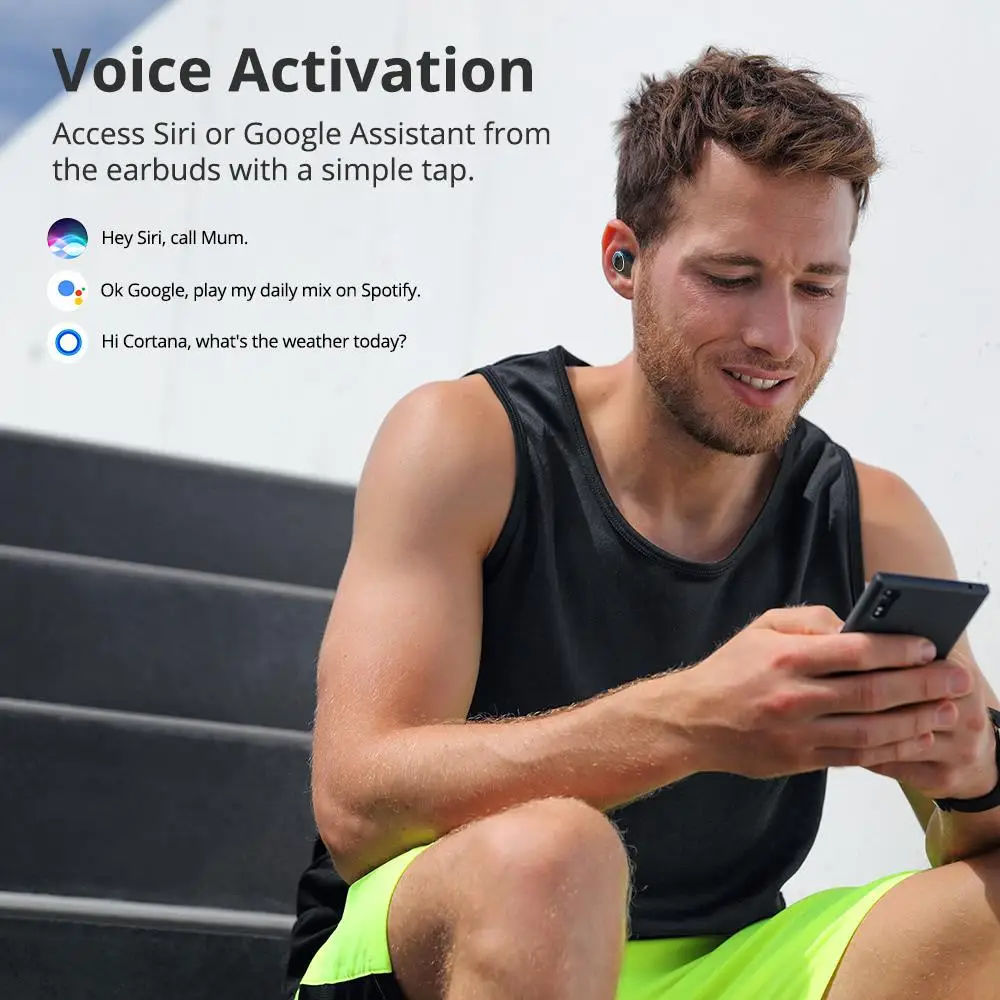 Tronsmart Onyx Neo TWS Earpiece Bluetooth 5.0 Earphones Sport Earbuds Headset With Mic For smart Phone Xiaomi Samsung Huawei LG - ANKUX.COM