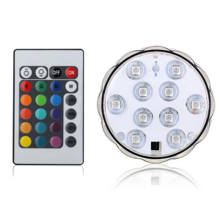 Hot sale 3AAA Battery Operated Remote Control 16Colors Submersible LED Light for Wedding decoration