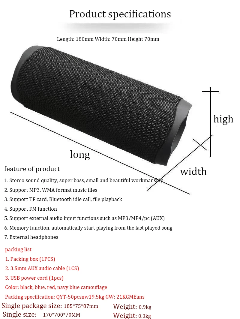 2020 Amazon Top Seller Outdoor Smart Wireless Blue tooth Speaker Flip 5 Outdoor Sports Waterproof Portable Speaker - ANKUX.COM