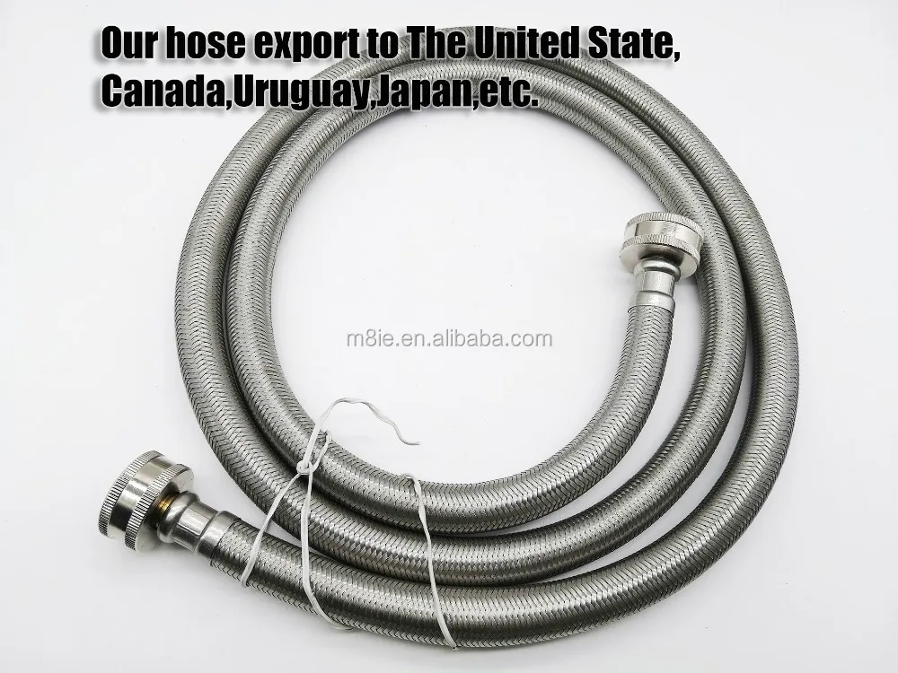 6ft Washing Machine Parts Stainless Steel Wire Braided Hose With